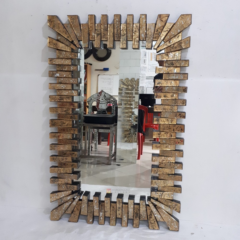 Eglomise Sunburst Rectangle Mirror