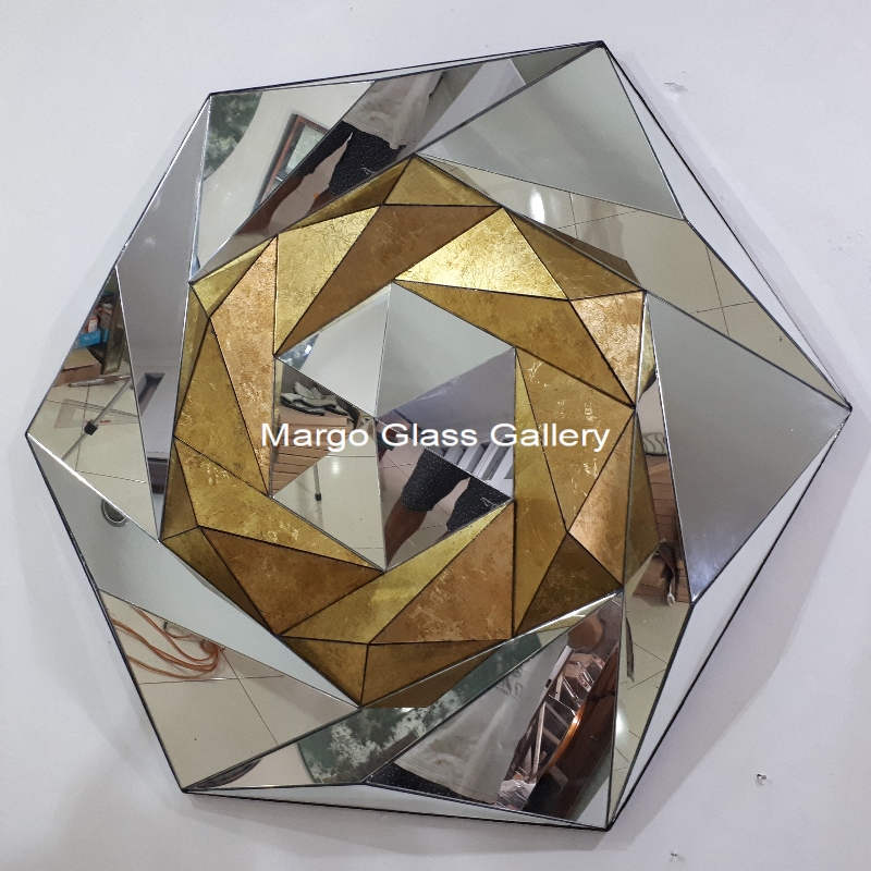 Geometric Wall Mirror Gold