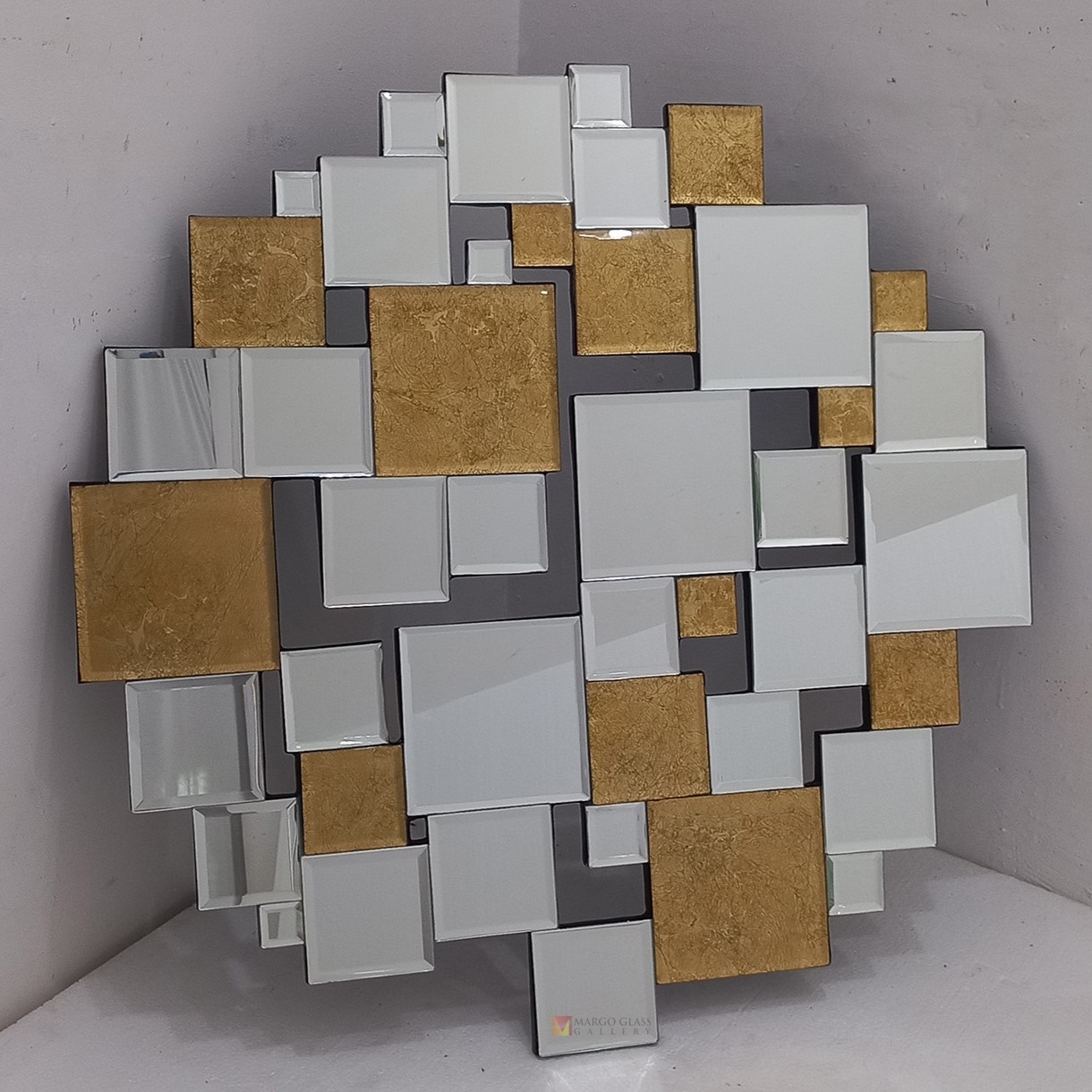 Square Wall Decor Eglomise Silver