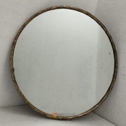 Beaded Gold Round Mirror MG 400003