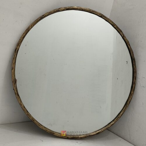 Beaded Gold Round Mirror MG 400003