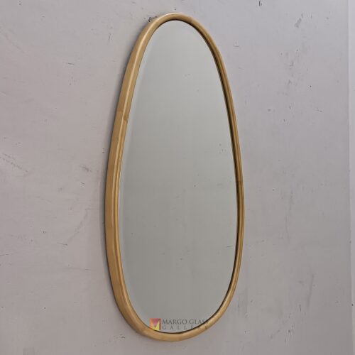 MG 400005 Beaded Gold Oval Mirror 80x40cm Elegant Handmade Indonesia – Elegant decorative mirror mirror premium quality glass with ornate frame handcrafted in Indonesia