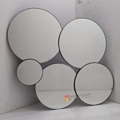 Beaded Mirror Round Matt Black Frame MG 400009