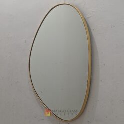 MG 400015 Organic Mirror Batu Gold Beaded Small 70x55cm