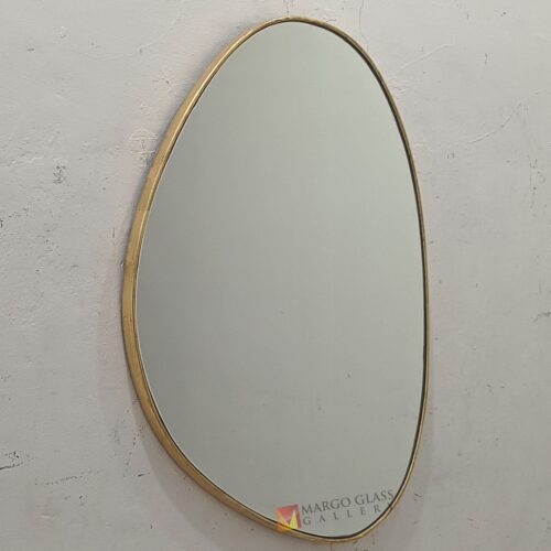 MG 400015 Organic Mirror Batu Gold Beaded Small 70x55cm Elegant Handmade Indonesia – Elegant decorative mirror mirror premium quality glass with ornate frame handcrafted in Indonesia