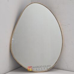 Organic Mirror Gold Beaded Small Size MG 400016