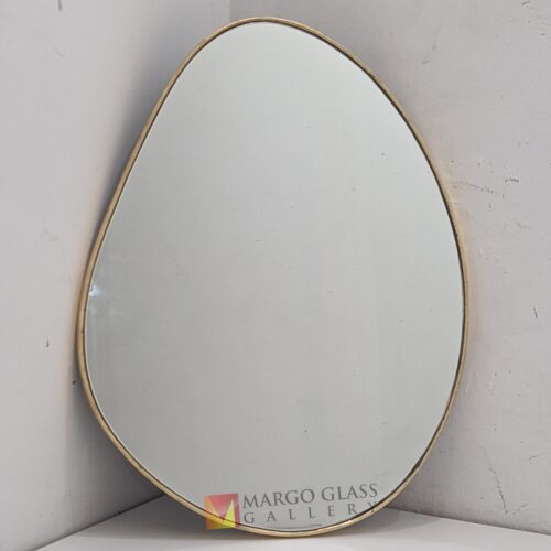 Organic Mirror Gold Beaded Small Size MG 400016