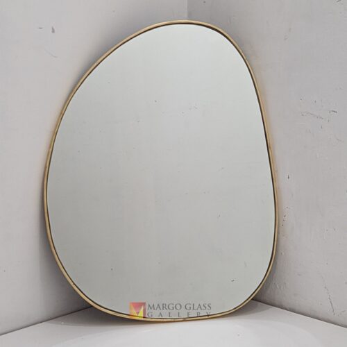 Organic Mirror Gold Beaded Small MG 400017