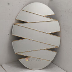 Modern Mirror Oval Gold Beaded Zig Zag MG 004869