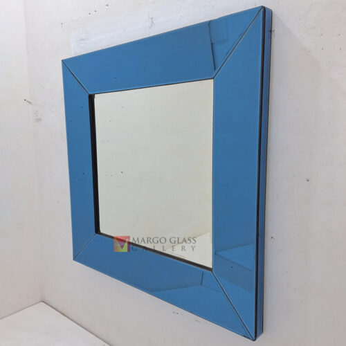 MG 004872 Square Wall Mirror Blue Size 120 x 120 Cm Handcrafted Handmade Indonesia – Premium decorative mirror mirror premium quality glass with ornate frame handcrafted in Indonesia