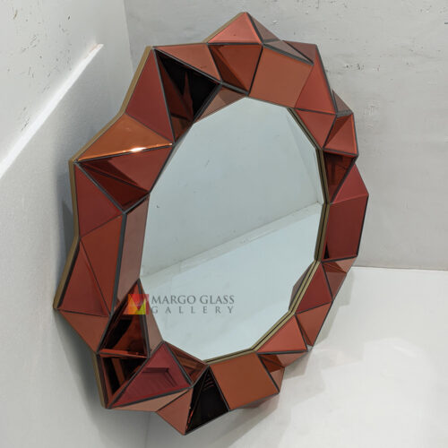 MG 004889 Round Wall Mirror 3D Red Dia 120cm Premium Handmade Indonesia – Classic decorative mirror mirror premium quality glass with ornate frame handcrafted in Indonesia