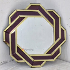 Deco Wall Mirror Octagonal Purple List Yellow MG 004897