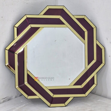 Deco Wall Mirror Octagonal Purple List Yellow MG 004897