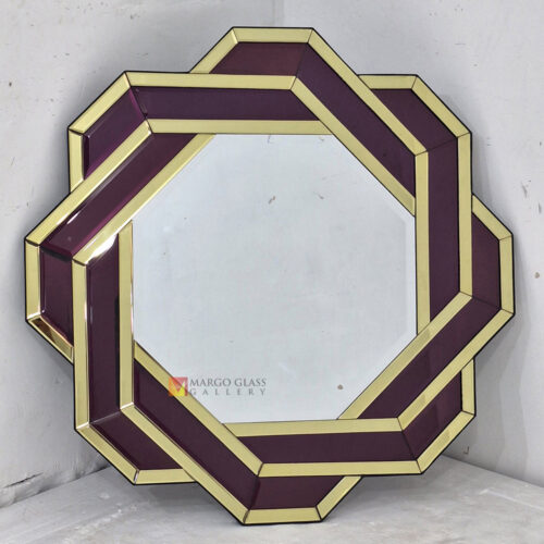 Deco Wall Mirror Octagonal Purple List Yellow MG 004897