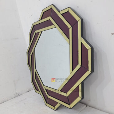 Deco Wall Mirror Octagonal Purple List Yellow MG 004897 - Image 4