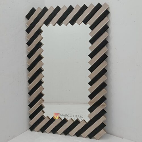 Modern Wall Mirror Black Brown MG 013088 