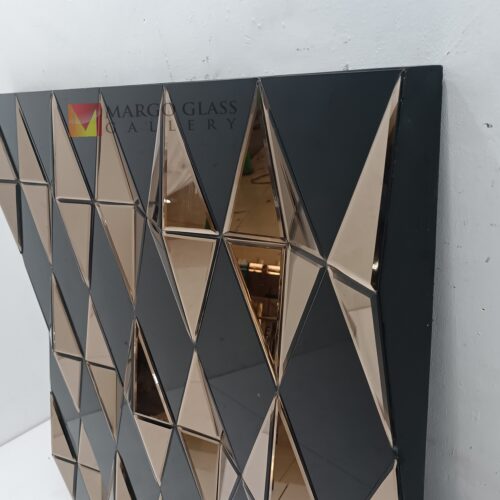 MG 013093 3D Black Brown Square Mirror 120 x 120 cm Premium Handmade Indonesia – Handcrafted decorative mirror mirror premium quality glass with ornate frame handcrafted in Indonesia