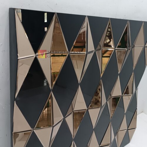 MG 013093 3D Black Brown Square Mirror 120 x 120 cm Classic Handmade Indonesia – Premium decorative mirror mirror premium quality glass with ornate frame handcrafted in Indonesia