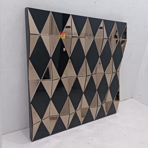 MG 013093 3D Black Brown Square Mirror 120 x 120 cm Handcrafted Handmade Indonesia – Classic decorative mirror mirror premium quality glass with ornate frame handcrafted in Indonesia