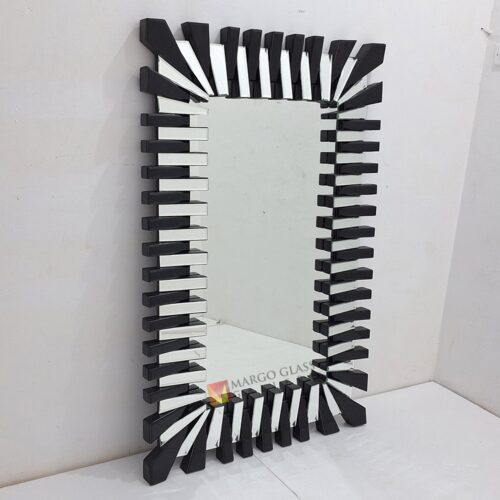 MG 013102 Rectangular Wall Mirror Black + silver Uk 140 x 90 Cm Luxury Handmade Indonesia – Artisan decorative mirror mirror premium quality glass with ornate frame handcrafted in Indonesia
