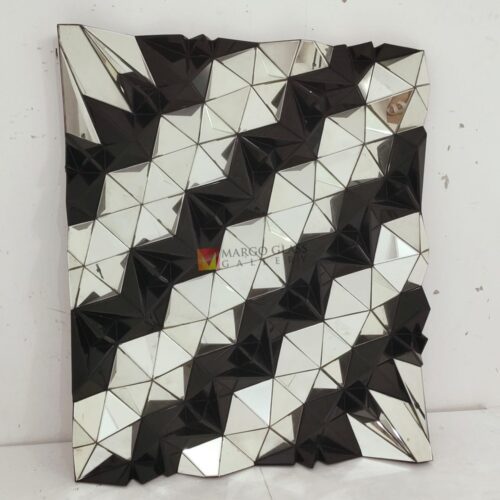 MG 013115 3D Black Wall Mirror black silve Handcrafted Handmade Indonesia – Classic decorative mirror mirror premium quality glass with ornate frame handcrafted in Indonesia