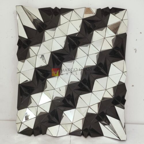 MG 013115 3D Black Wall Mirror black silve Luxury Handmade Indonesia – Artisan decorative mirror mirror premium quality glass with ornate frame handcrafted in Indonesia
