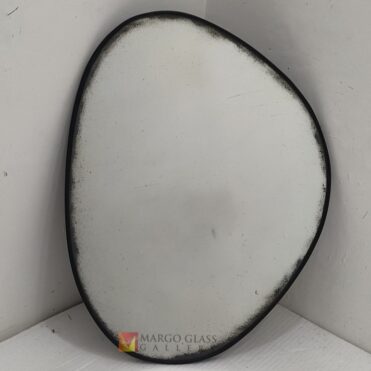 Organic Wall Mirror Antique Black Beaded MG 014522 