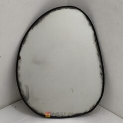 Antique Organic Wall Mirror Black Beaded MG 014523 