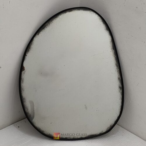 Antique Organic Wall Mirror Black Beaded MG 014523 