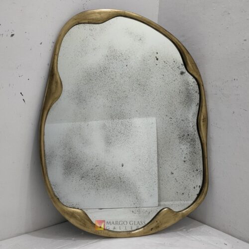 MG 014528 Beaded Organic antique 110x70cm Luxury Handmade Indonesia – Elegant antique beaded mirror antique glass with beaded silver frame handcrafted in Indonesia