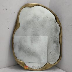 Beaded Gold Wall Mirror Antique Organic Zaenal MG 014528