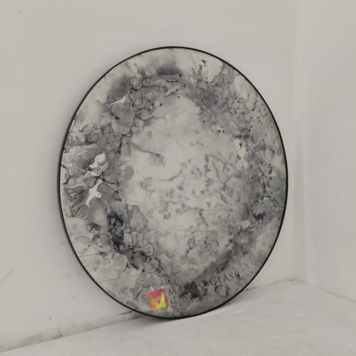 MG 014533 Round Smoke Mirror 120cm with metal frame Luxury Handmade Indonesia – Elegant decorative mirror mirror premium quality glass with ornate frame handcrafted in Indonesia