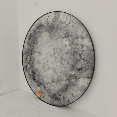 MG 014533 Round Smoke Mirror 120cm with metal frame Classic Handmade Indonesia – Handcrafted decorative mirror mirror premium quality glass with ornate frame handcrafted in Indonesia