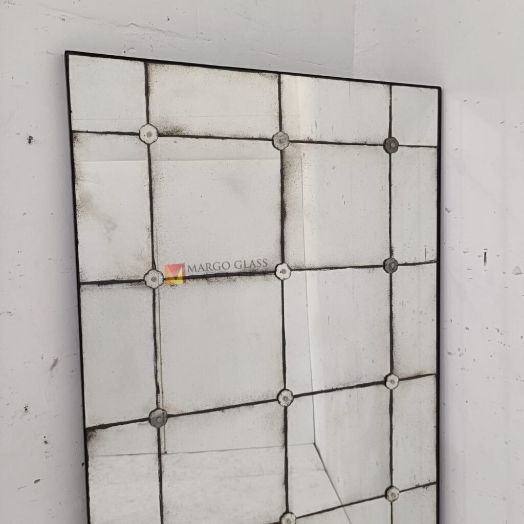 MG 014541 Jose Antique Mirror Wall 180x90cm with flowers – Classic antique mirror antique glass with gold frame handcrafted in Indonesia