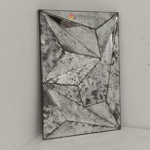 MG 014543 Antique Deco Mirror 90x60cm – Artisan antique mirror antique glass with gold frame handcrafted in Indonesia