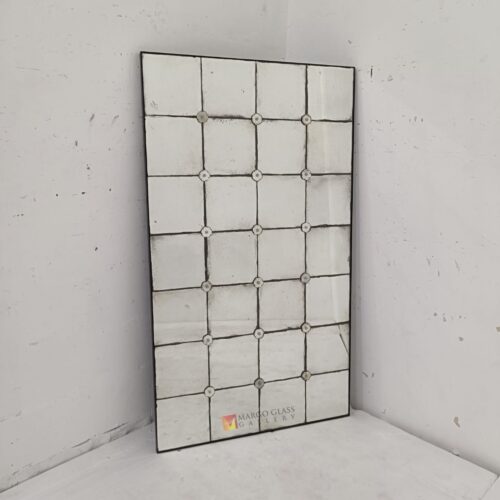 MG 014546 Mozaik antique mirror tiles 80cmx140cm – Handcrafted antique mirror antique glass with gold frame handcrafted in Indonesia