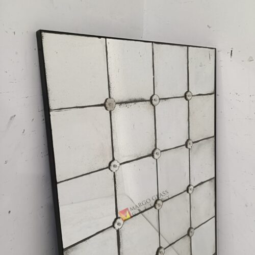 MG 014546 Mozaik antique mirror tiles 80cmx140cm – Luxury antique mirror antique glass with gold frame handcrafted in Indonesia
