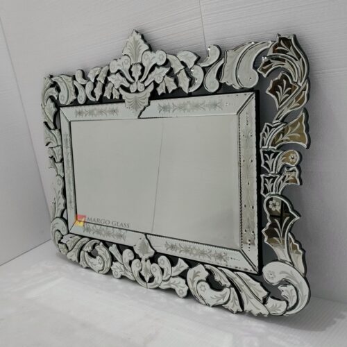 MG 080120 Venetian mirror full length 120 cm x H 80cm Handcrafted Handmade Indonesia – Handcrafted venetian mirror hand-etched glass with ornate frame handcrafted in Indonesia