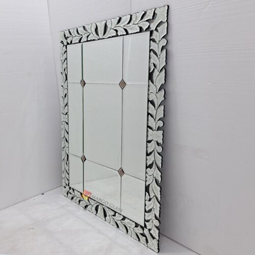 MG 080124 Venetian Mirror Rectangle Sintia 148 x 115 cm Luxury Handmade Indonesia – Luxury venetian mirror hand-etched glass with ornate frame handcrafted in Indonesia