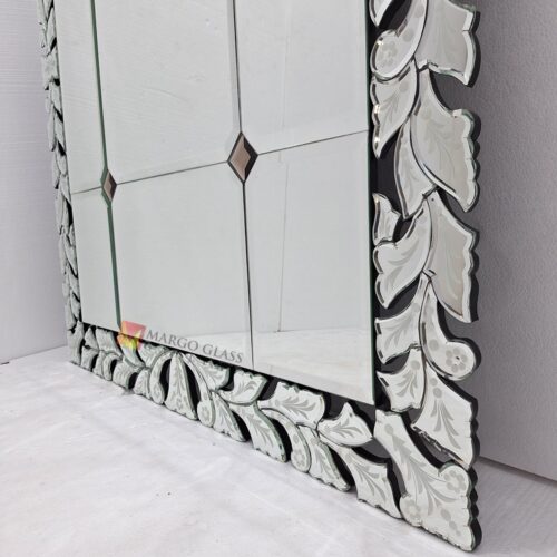 MG 080124 Venetian Mirror Rectangle Sintia 148 x 115 cm Premium Handmade Indonesia – Premium venetian mirror hand-etched glass with ornate frame handcrafted in Indonesia