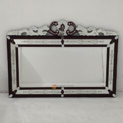 Venetian Mirror Lanscape Rectangle List Red MG 080128
