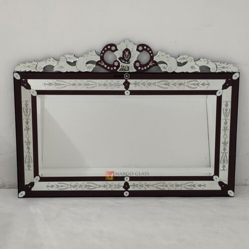 Venetian Mirror Lanscape Rectangle List Red MG 080128