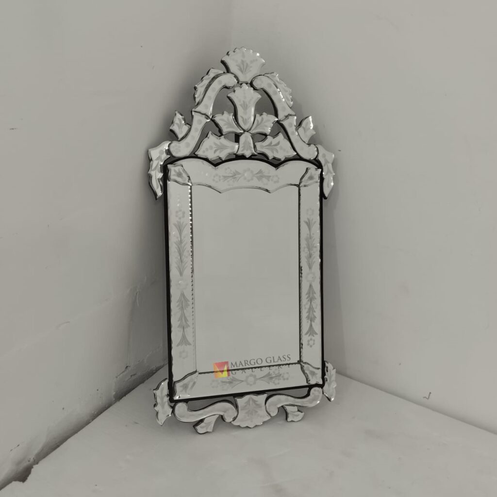MG 080130 Venetian Mirror 100 x 50cm Handcrafted Handmade Indonesia – Handcrafted venetian mirror hand-etched glass with ornate frame handcrafted in Indonesia