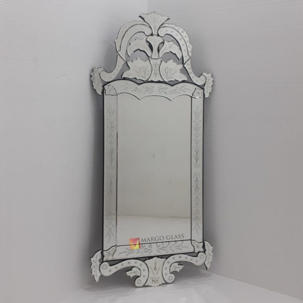 MG 080130 Venetian Mirror 100 x 50cm Luxury Handmade Indonesia – Luxury venetian mirror hand-etched glass with ornate frame handcrafted in Indonesia