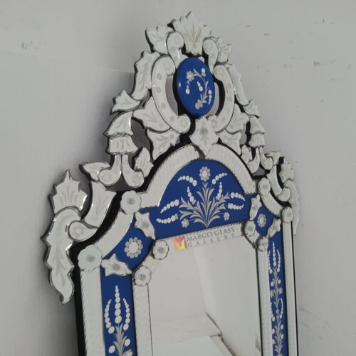 MG 080132 venetian mirror edge blue frame 120 x 60 Luxury Handmade Indonesia – Luxury venetian mirror hand-etched glass with ornate frame handcrafted in Indonesia