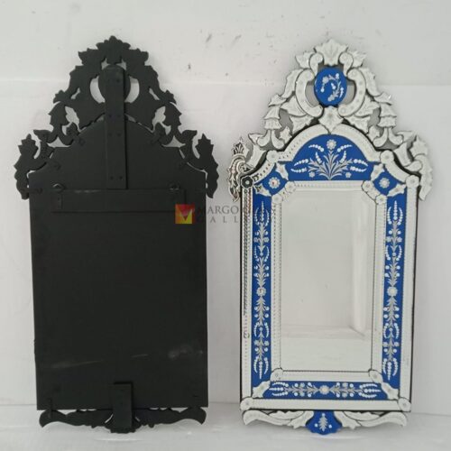 MG 080132 venetian mirror edge blue frame 120 x 60 Elegant Handmade Indonesia – Elegant venetian mirror hand-etched glass with ornate frame handcrafted in Indonesia