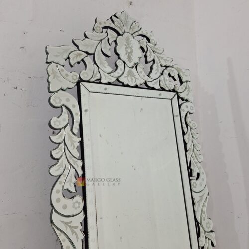 MG 080133 Venetian Glass mirror Standing 281×71 cm Luxury Handmade Indonesia – Luxury venetian mirror hand-etched glass with ornate frame handcrafted in Indonesia