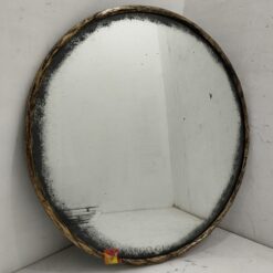 Round Beaded Gold Antique Mirror MG 400026
