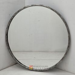 Round Silver Beaded Mirror MG 400029