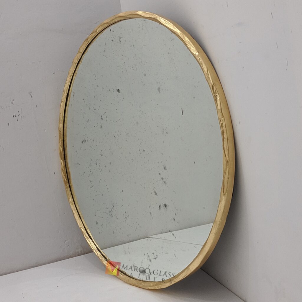 MG 400034 Beaded Round Mirror Antique Frame Gold Uk 90 cm x 90 cm Elegant Handmade Indonesia – Artisan antique beaded mirror antique glass with beaded silver frame handcrafted in Indonesia